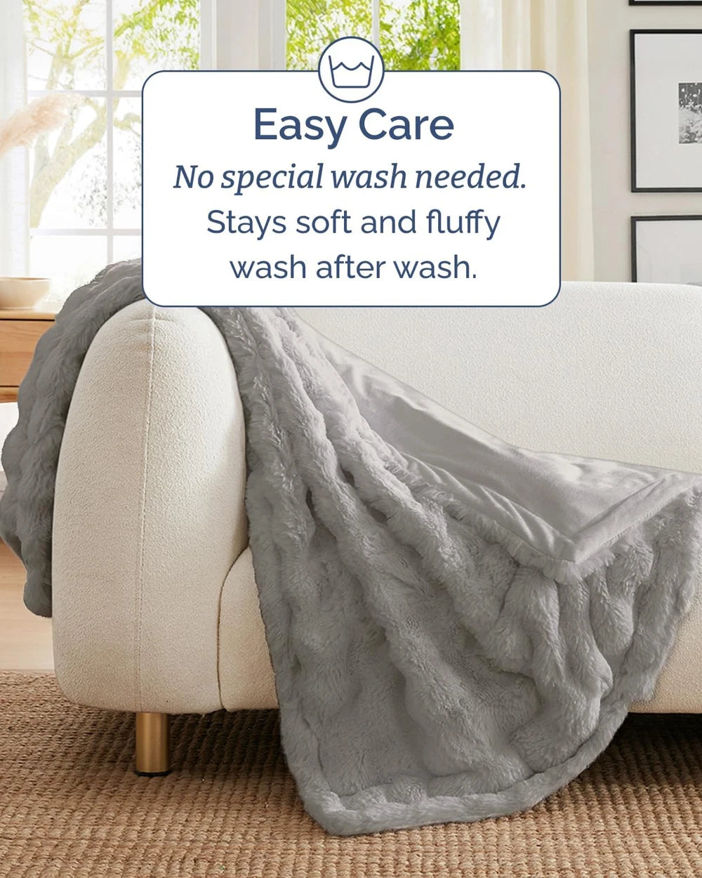 Faux Fur Bubble Throw Blanket