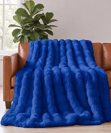 Faux Fur Bubble Throw Blanket