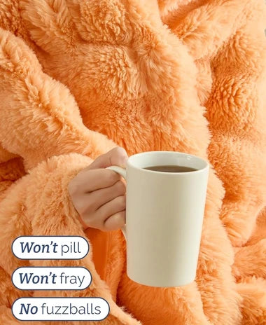Faux Fur Bubble Throw Blanket