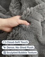 Faux Fur Bubble Throw Blanket