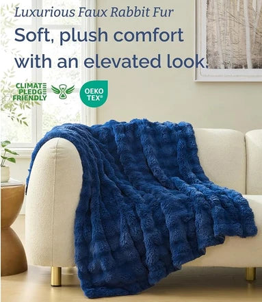 Faux Fur Bubble Throw Blanket