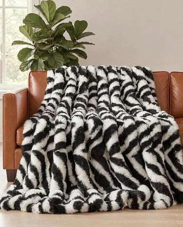 Faux Fur Bubble Throw Blanket