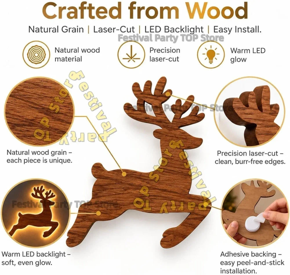 3D Glow Wood Stickers