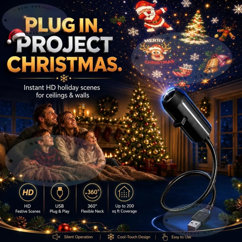 New Christmas Projector Night Light with 6+ Holiday Patterns