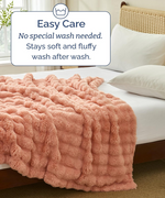 Faux Fur Bubble Throw Blanket