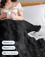 Faux Fur Bubble Throw Blanket