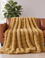 Faux Fur Bubble Throw Blanket