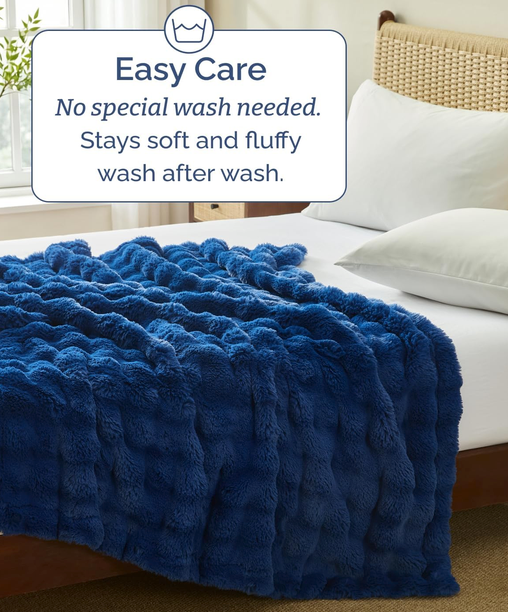 Faux Fur Bubble Throw Blanket