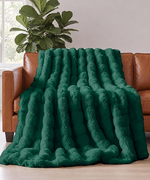 Faux Fur Bubble Throw Blanket