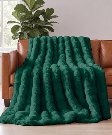 Faux Fur Bubble Throw Blanket