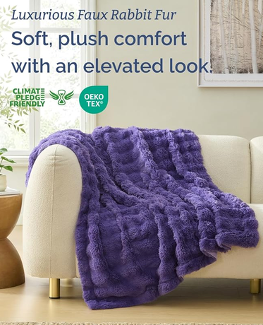 Faux Fur Bubble Throw Blanket
