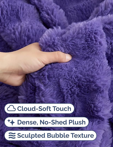 Faux Fur Bubble Throw Blanket