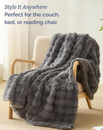 Faux Fur Bubble Throw Blanket