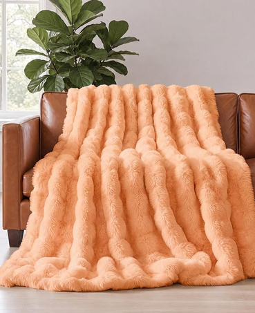 Faux Fur Bubble Throw Blanket