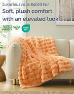 Faux Fur Bubble Throw Blanket