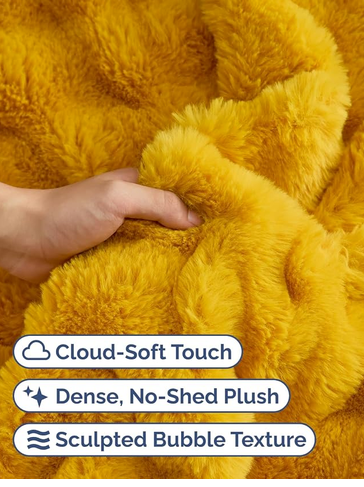 Faux Fur Bubble Throw Blanket
